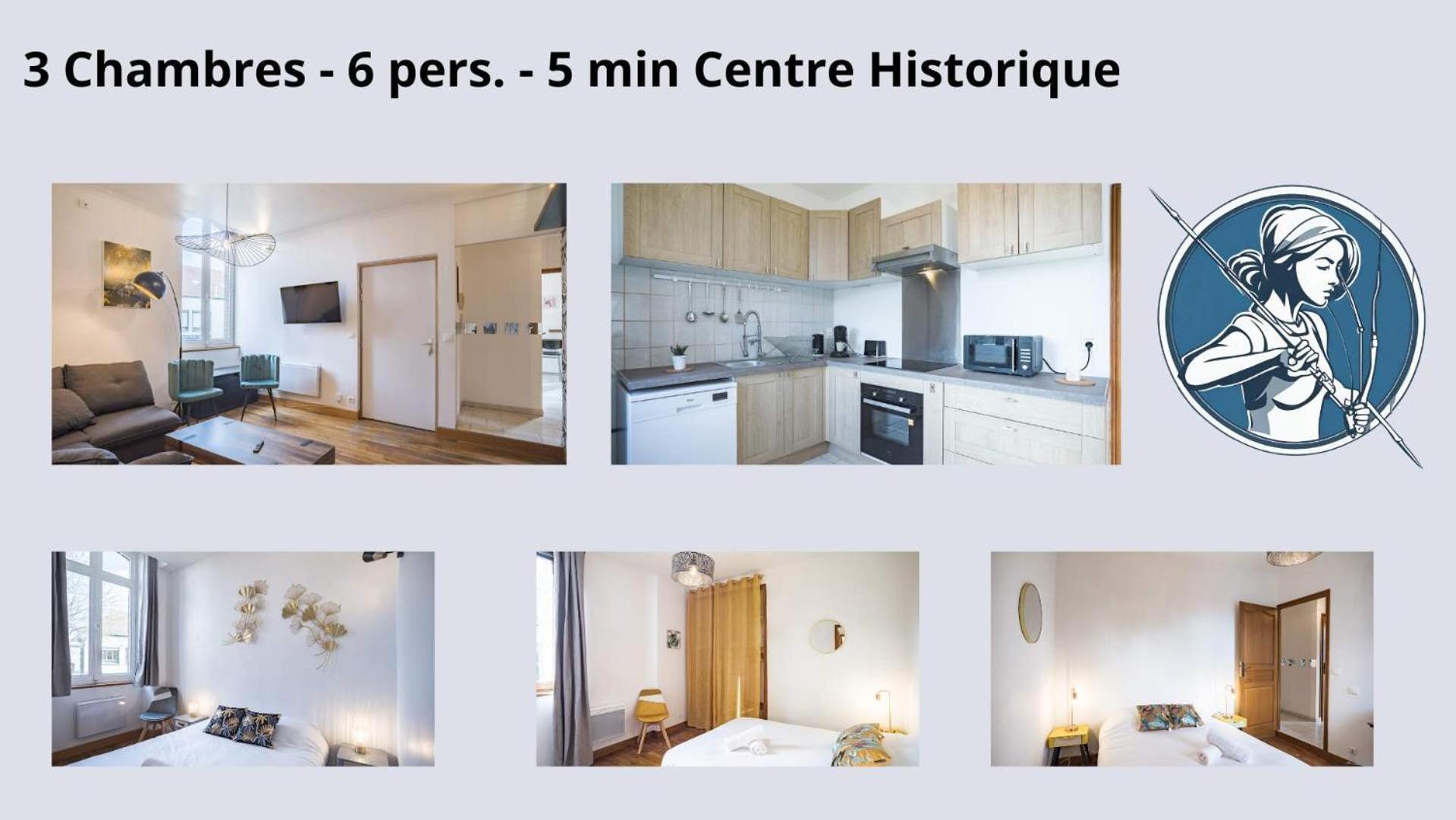 Le Logis De L'Arc - 5Min Hypercentre - Max 6 Personnes Apartment Troyes Ngoại thất bức ảnh